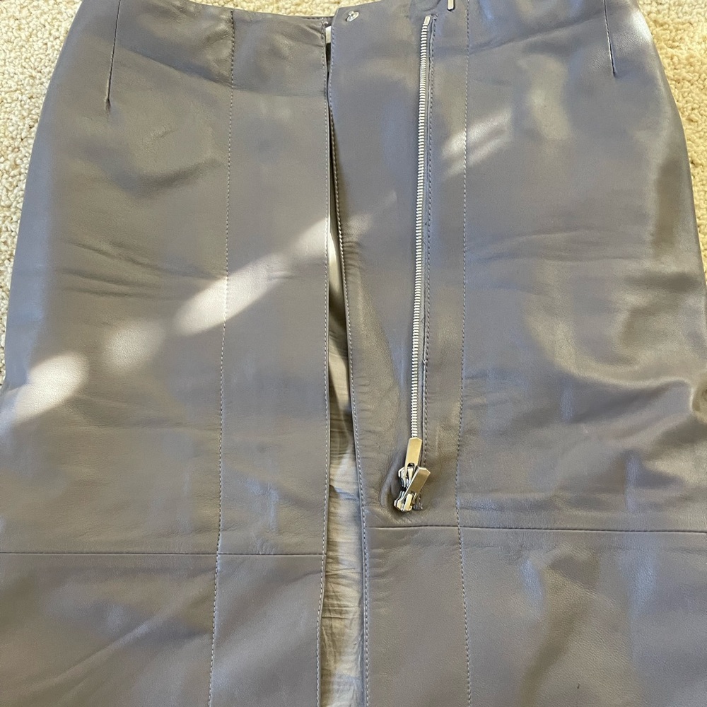 Leather Gray Shirt, 29 inches long